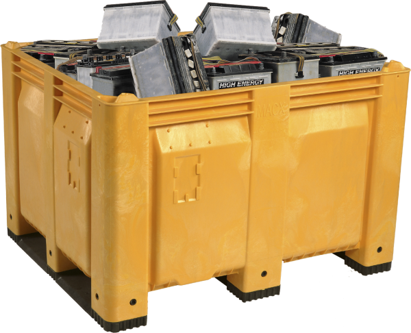 MACX Solid Container with Solid Side and Base Yellow