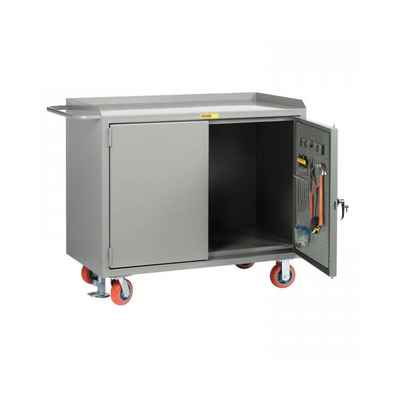 Little Giant Mobile Bench Cabinets with Pegboard or Louvered Panel Doors Model No. MB-2448-PBD-FL