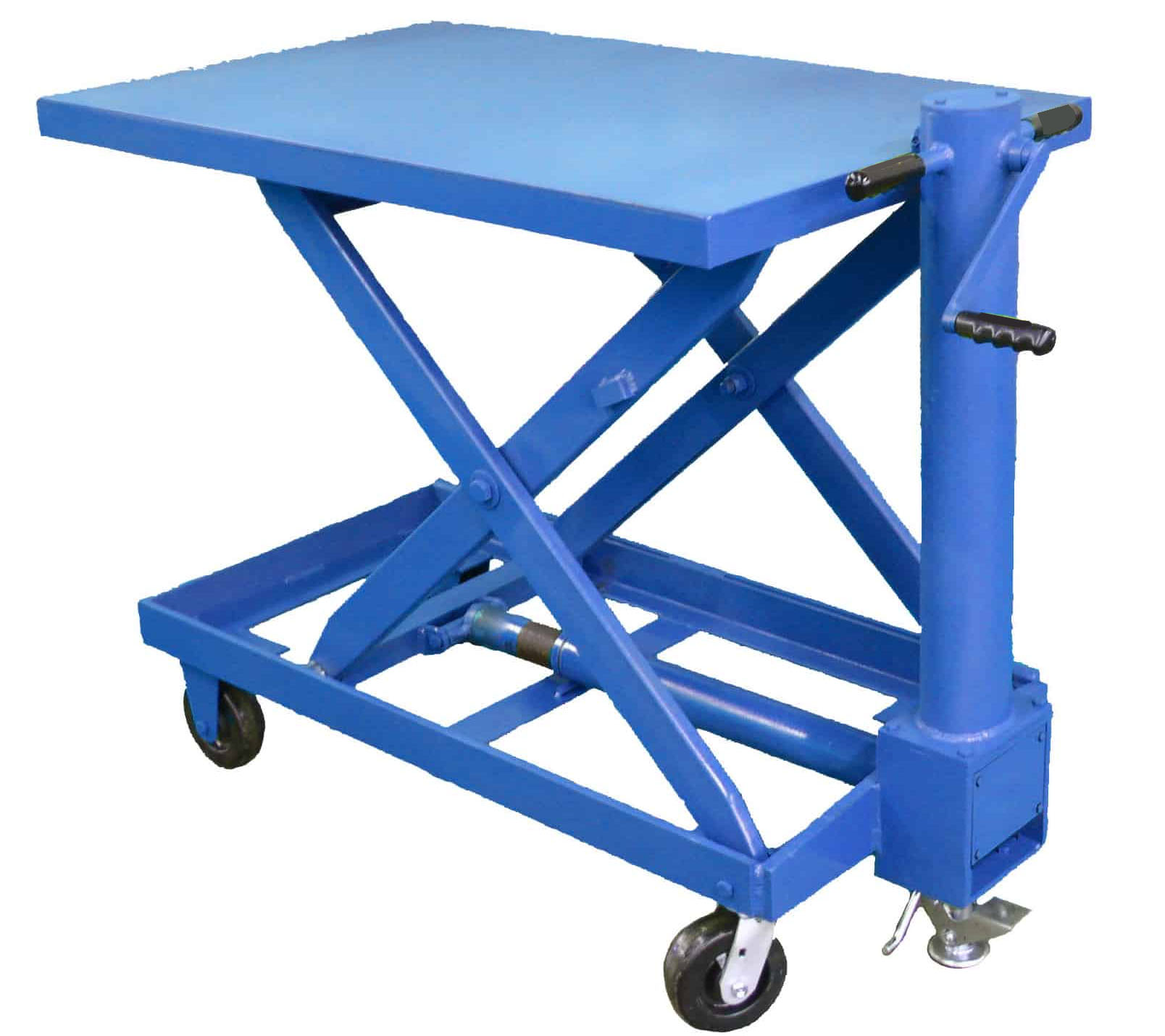 Mechanical Lift Tables 250 Lb Capacity Metal Plate Top