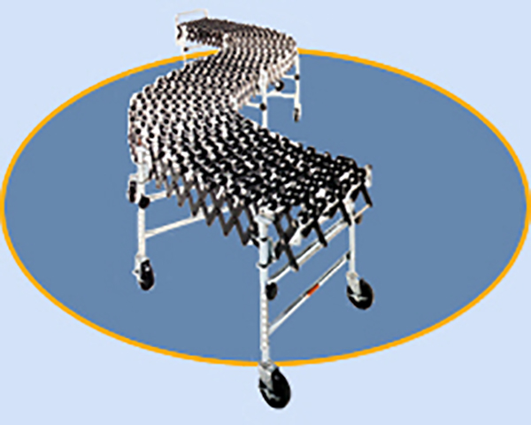 Medium Duty Accordion Wheel Conveyors - 24" Widths - Black Plastic Wheels
