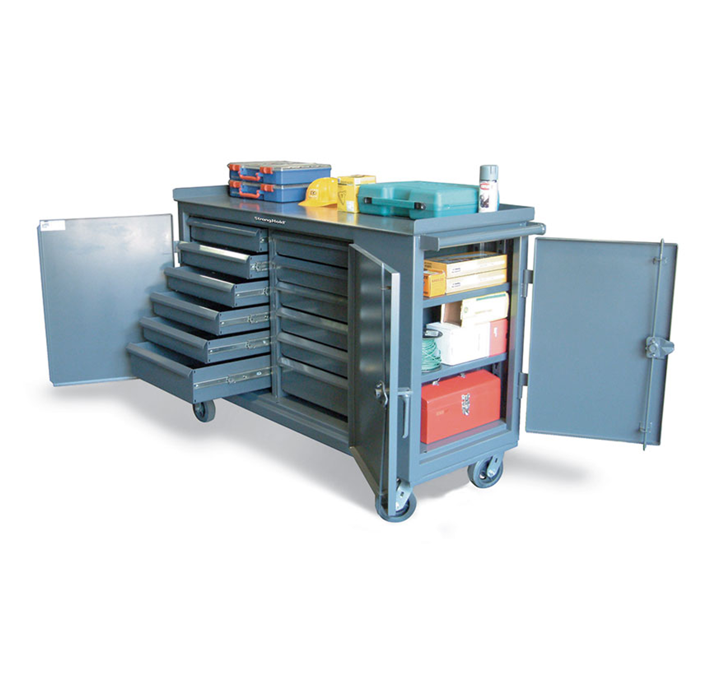 Multi-Use Maintenance Cart with 2 Lockable Compartments