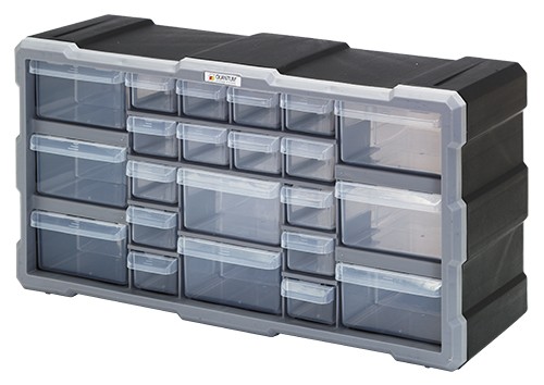 Quantum PDC-22BK Plastic Drawer Cabinets with 22 Drawers