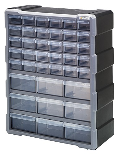 Quantum PDC-39BK Plastic Drawer Cabinets with 39 Drawers
