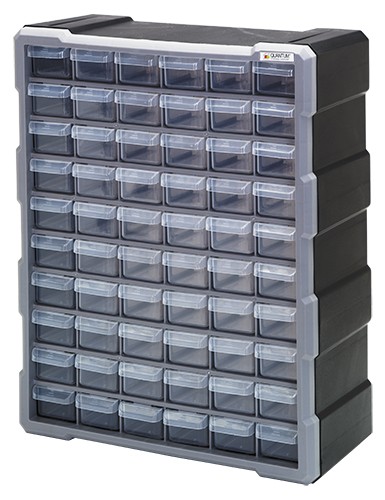 Quantum PDC-60BK Plastic Drawer Cabinets with 39 Drawers