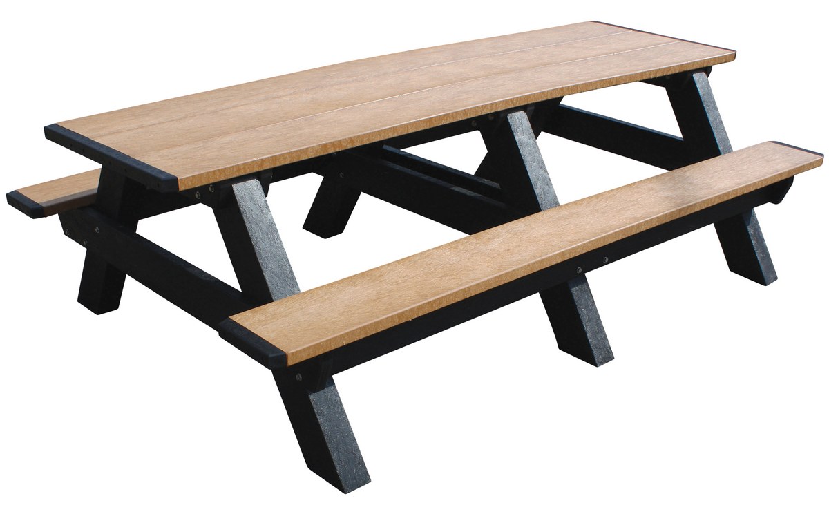 PT-PAF-2896-BKCD 8 Ft A-Frame Picnic Tables - Recycled Plastic