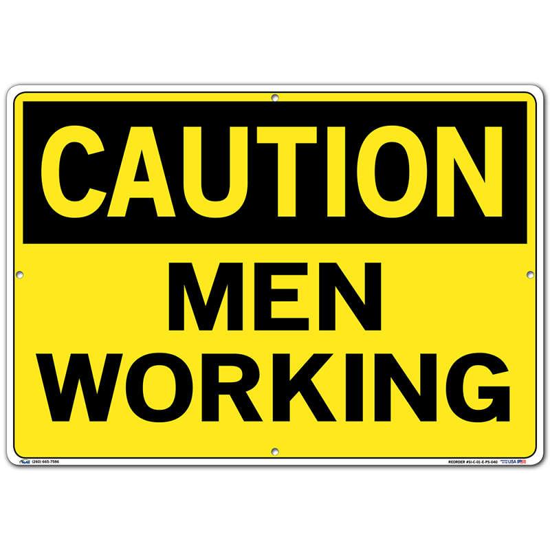 Vestil Sign - Caution Men Working