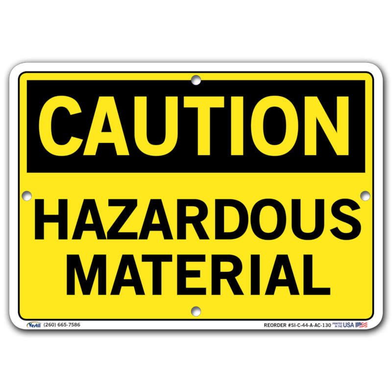 Vestil Caution Hazardous Material