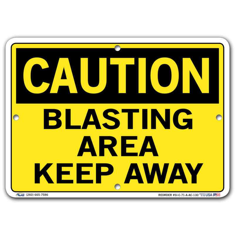 Vestil Caution Blasting Area Keep Away