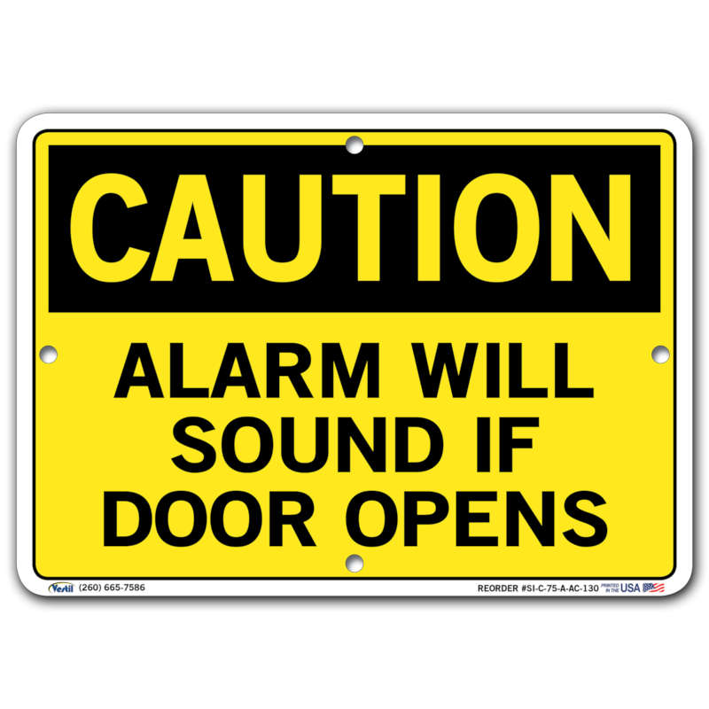 Vestil Caution Alarm Will Sound If Door Opens