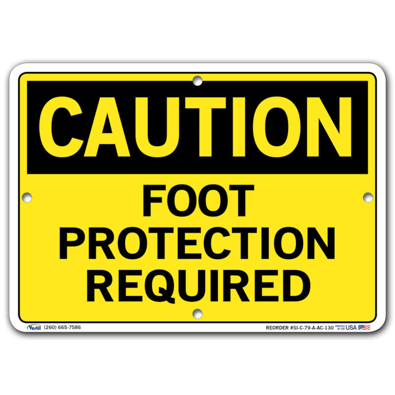 Vestil Caution Foot Protection Required