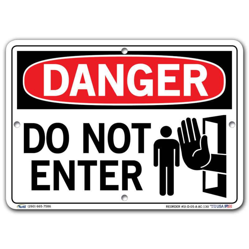 Vestil Danger Do Not Enter