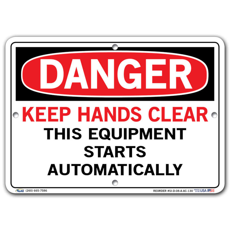 Vestil Danger Keep Hands Clear