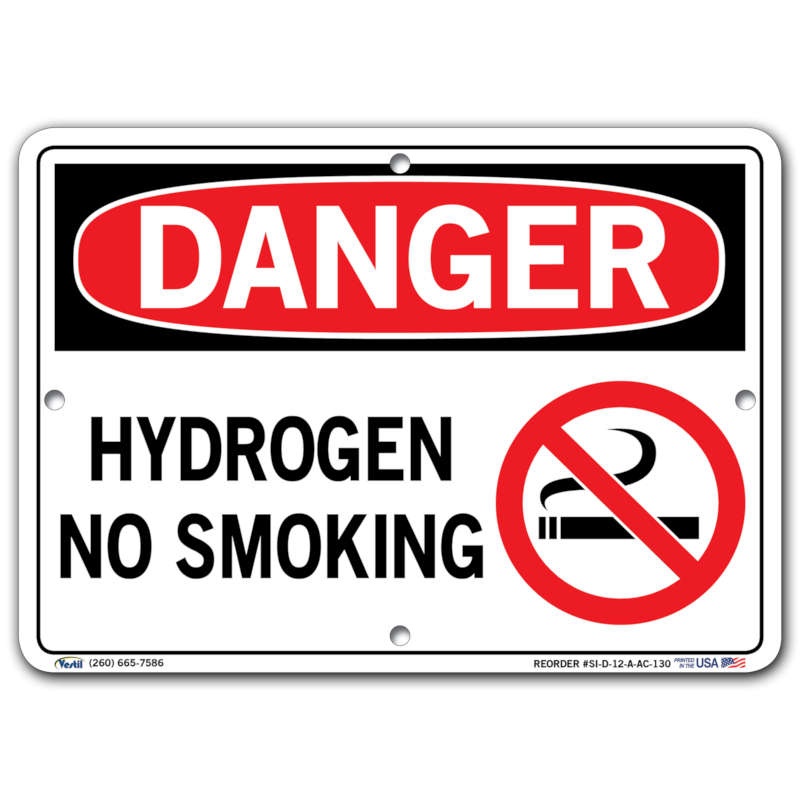 Vestil Danger Hydrogen No Smoking