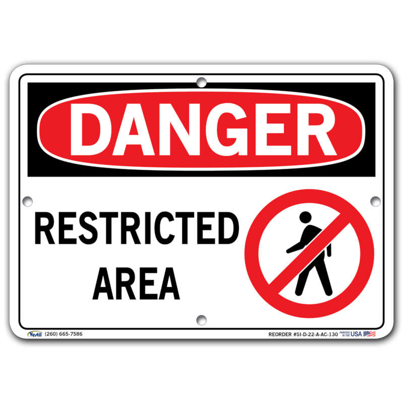 Vestil Danger Restricted Area