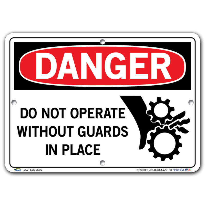 Vestil Danger Do Not Operate without Guards in Place