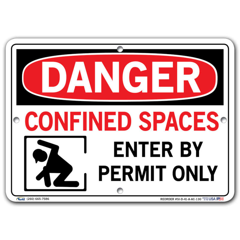 Vestil Danger Confined Space Enter By Permit Only