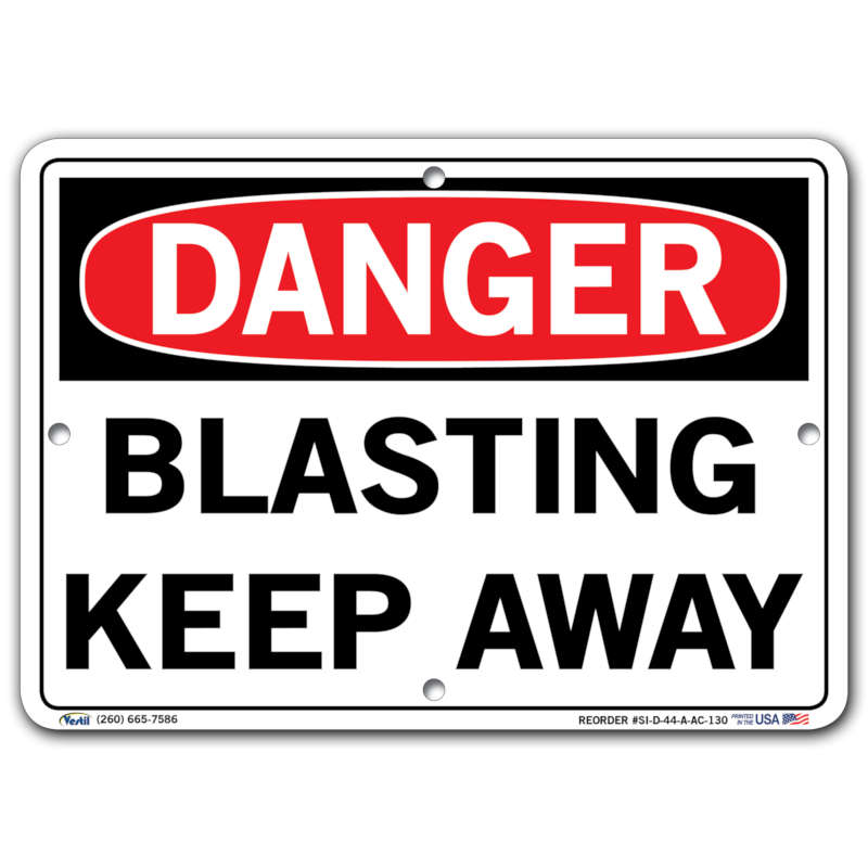 Vestil Danger Blasting Keep Away
