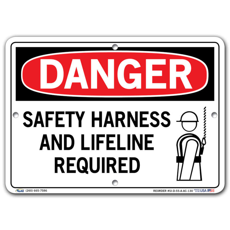 Danger Safety Harness and Lifeline Required
