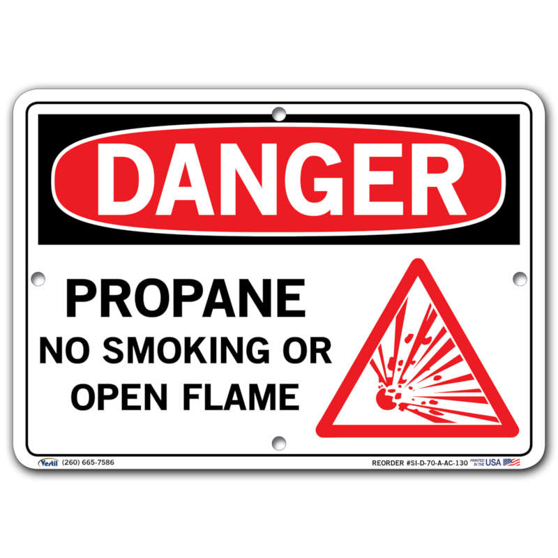 Danger Propane No Smoking or Open Flame