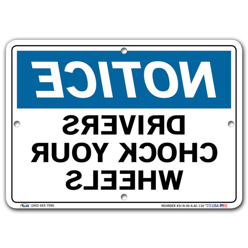 Vestil Mirrored Notice Drivers Chock Your Wheels