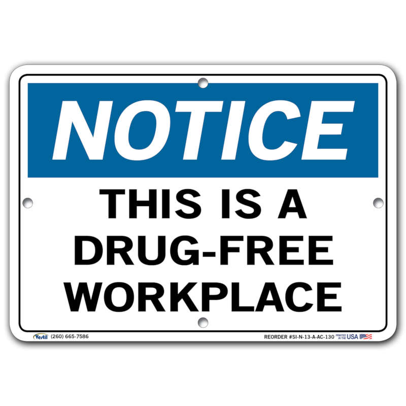 Printable This Is A Drug Free Workplace Notice Sign