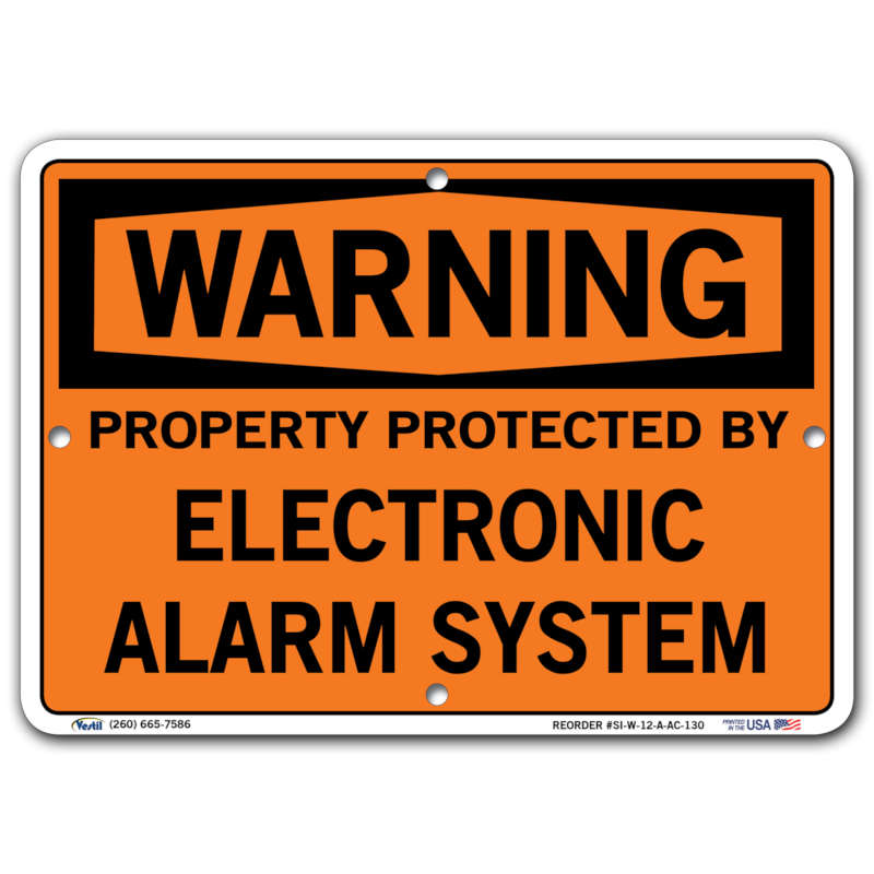 Warning Property Protected by Electronic Alarm System