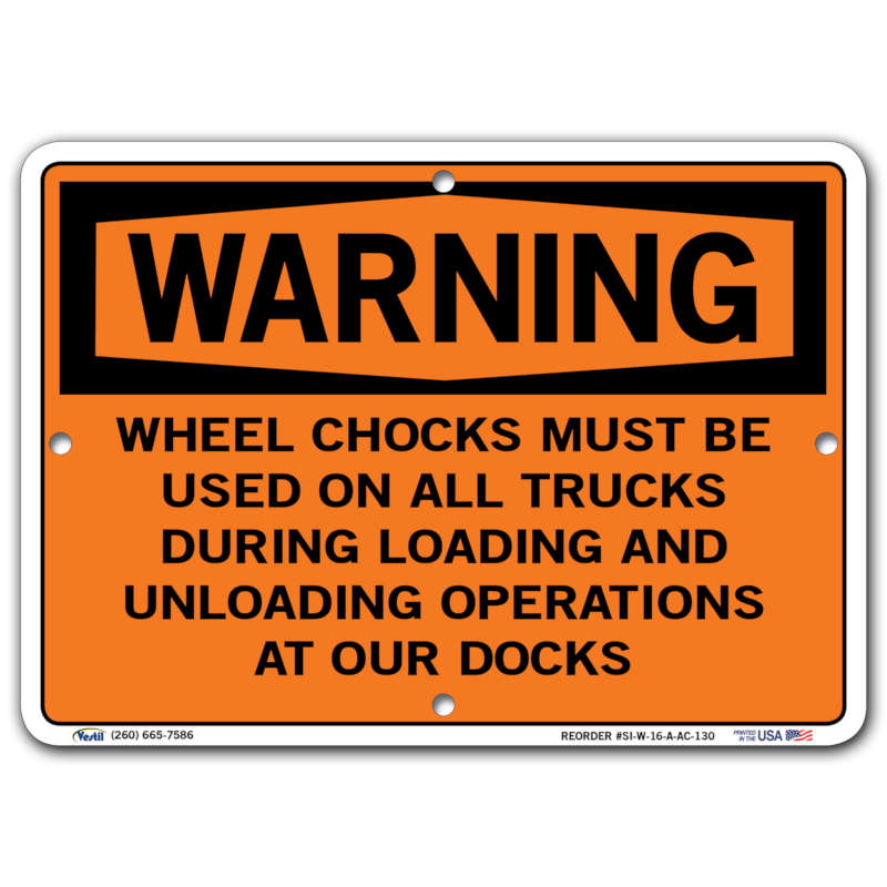 Vestil Warning Wheel Chocks Must Be Used On All Trucks