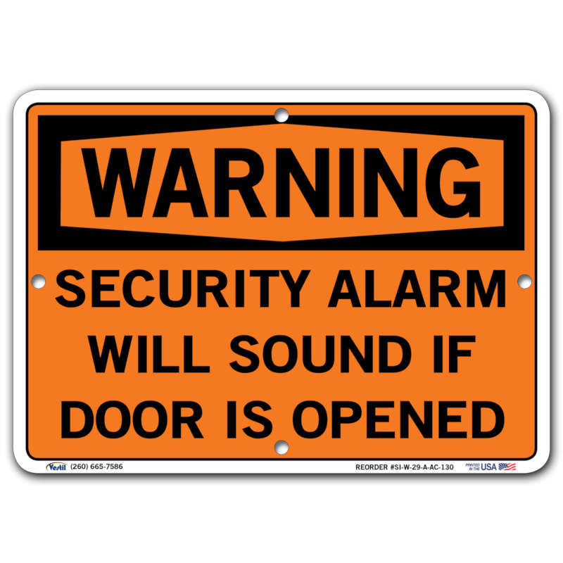 Vestil Warning Security Alarm Will Sound If Door Is Opened