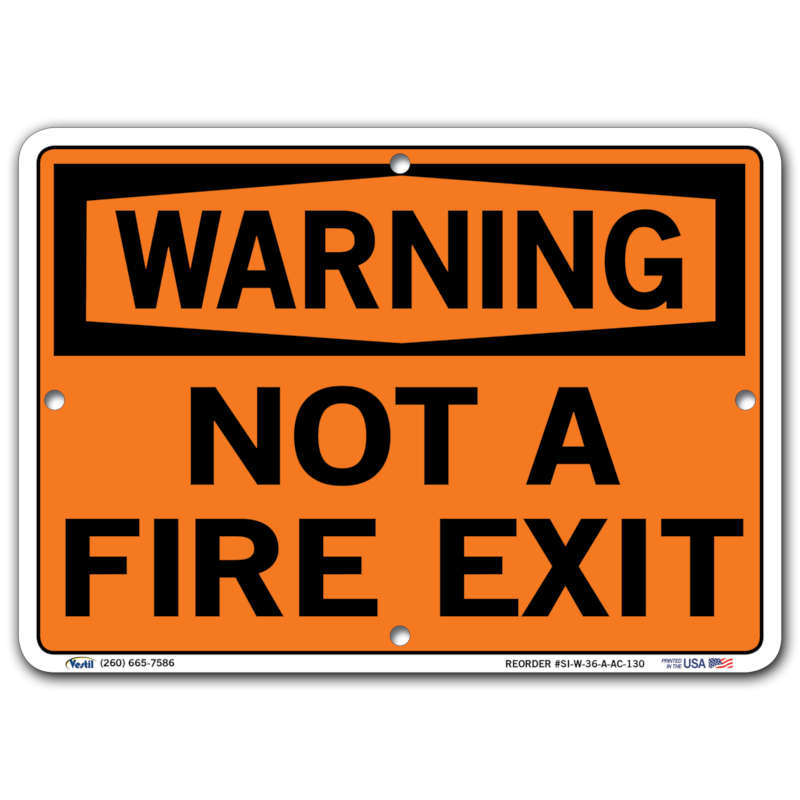 Vestil Warning Not a Fire Exit