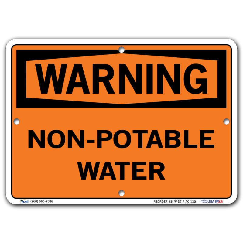 Vestil Warning Non-Potable Water