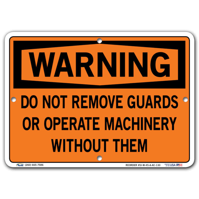 Vestil Warning Do Not Remove Guards