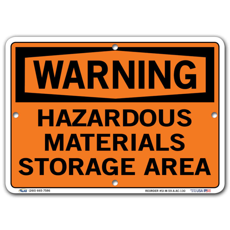Warning Hazardous Materials Storage Area