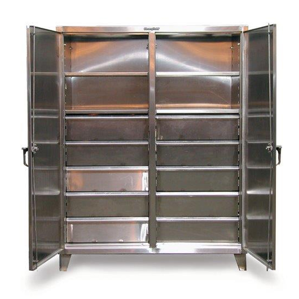 Stainless Steel Double Shift Cabinet with Drawers