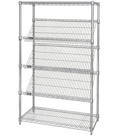 Quantum 63"H Slanted Shelving Units - Stationary or Mobile