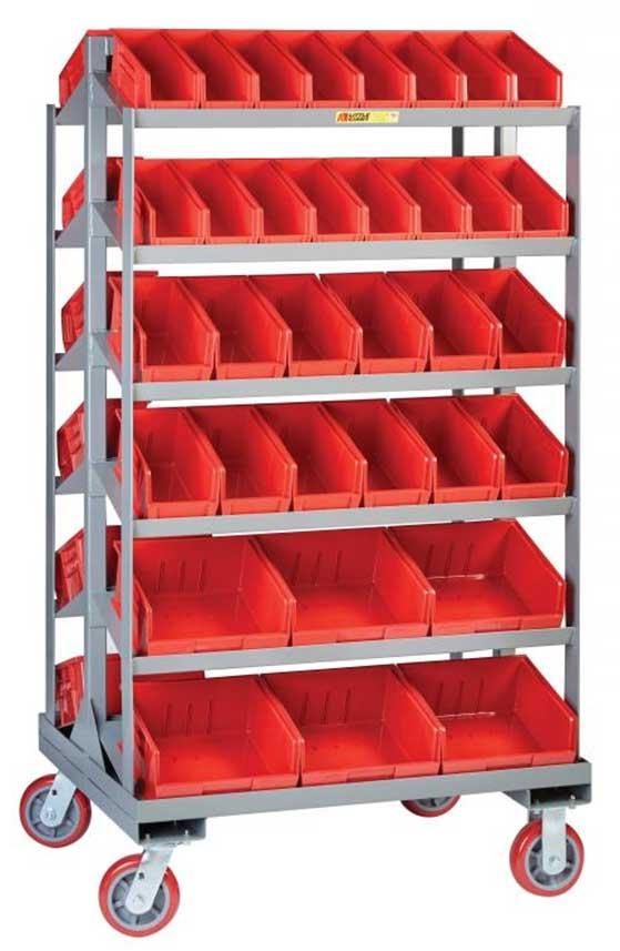 Little Giant Sloped Shelf Bin Cart Model No. 6BC-3036-6PY