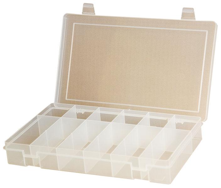 Durham Small Plastic Compartment Boxes Model No. SPOS12-CLEAR