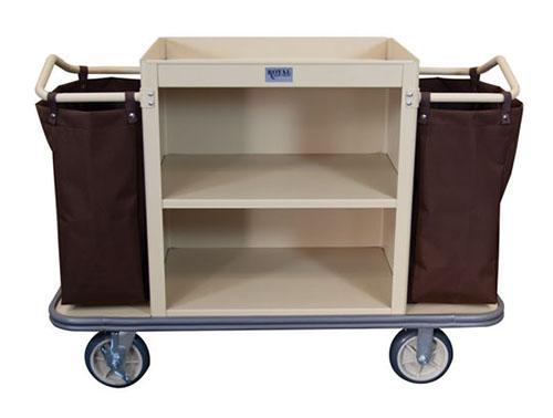 Standard Housekeeping Cart - 2 Shelf and 2 Bags Beige