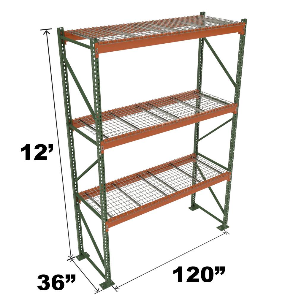 Stromberg Teardrop Storage Rack - Starter Unit with Deck - 120 in x 36 in x 12 ft