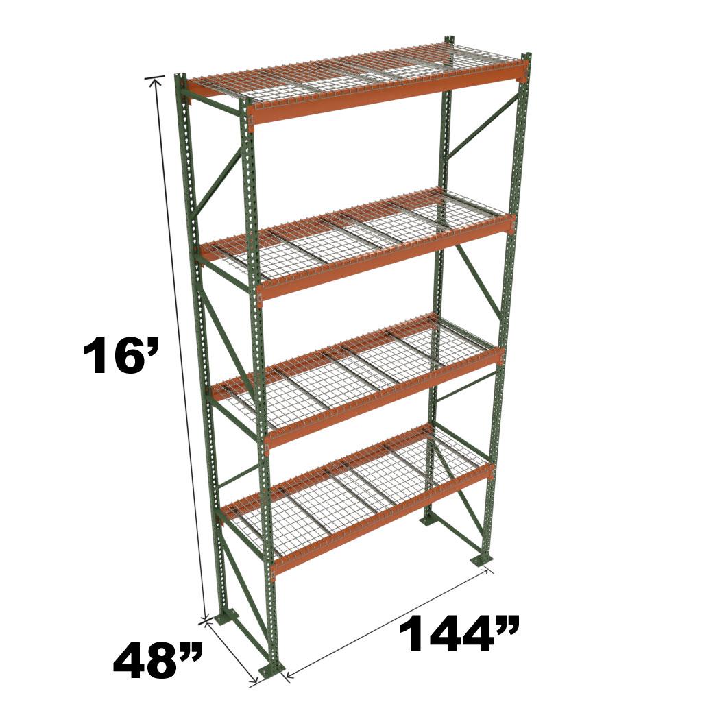 Stromberg Teardrop Storage Rack - Starter Unit with Deck - 144 in x 48 in x 16 ft