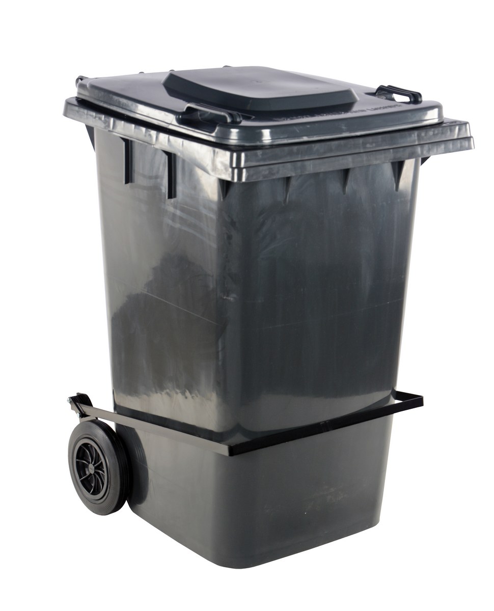 Gray Trash Cans with Metal Foot Lid Lift