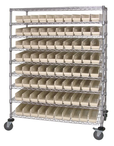 WRC9-63-2448-105-I Catheter Cart with Ivory Bins