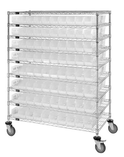 WRC9-63-2448-105CL Catheter Cart with Clear Bins