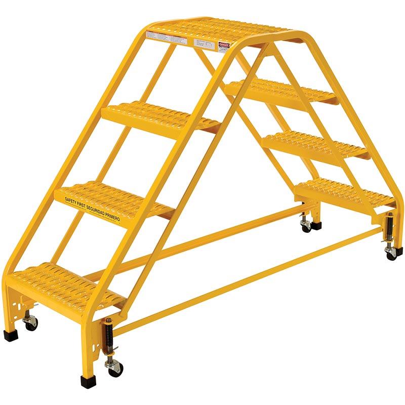 Vestil Double Sides Step Ladder with Casters Model No. LAD-DD-18-4-G