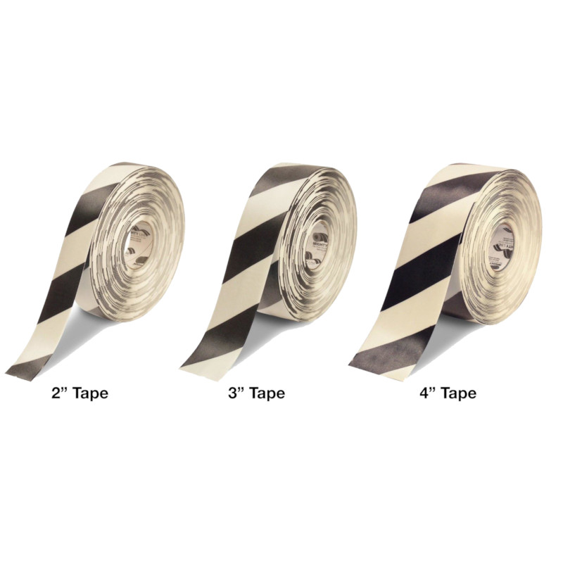 White and Black Striped Floor Tape