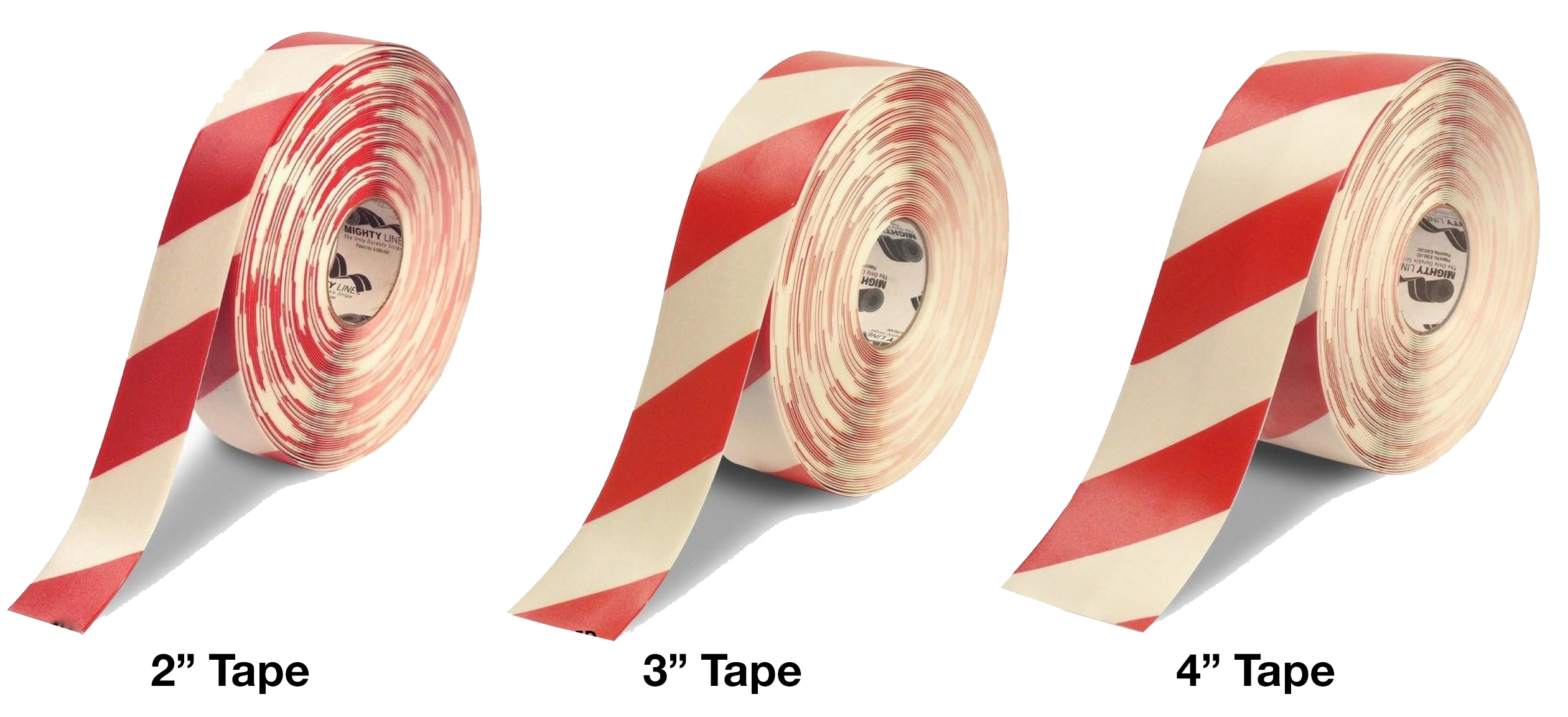 White Red Striped Floor Tape