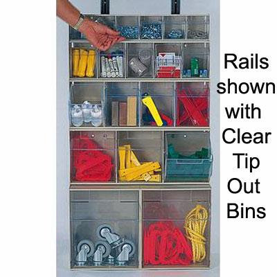 Quantum Rails shown with Clear Tip Out Bins