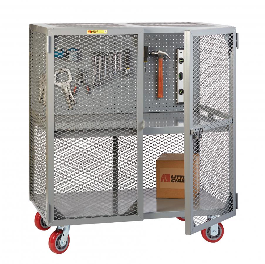 Little Giant Tool Security Cart with Pegboard Tool Storage