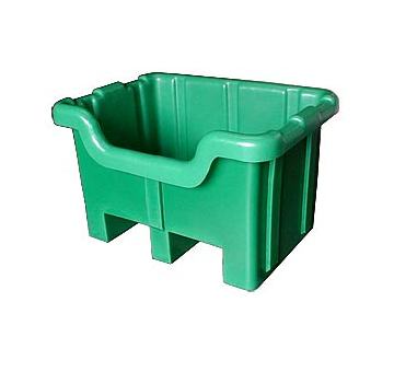 Seamless Plastic Unique Style Pallet Containers - Notched on one side