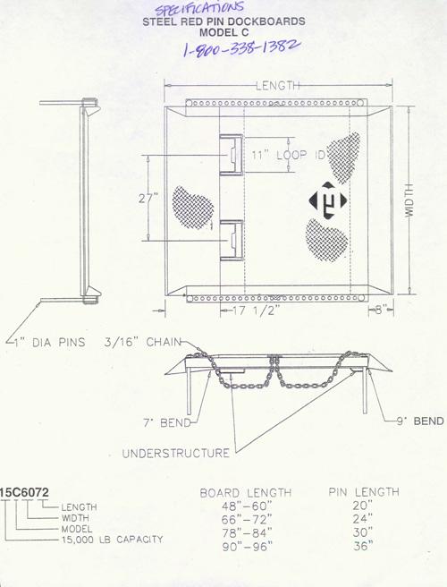 Red Pin Dock Board With 15 000 Pound Capacity 15C6048 Bluff Mfg