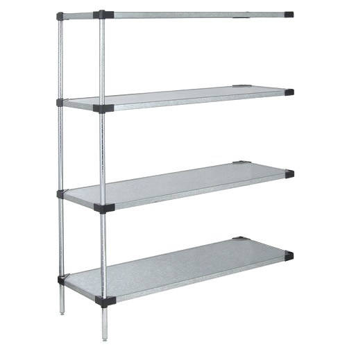 Quantum Galvanized Steel Solid Shelving Add-On Kits - 4 Shelves 86 Inch High